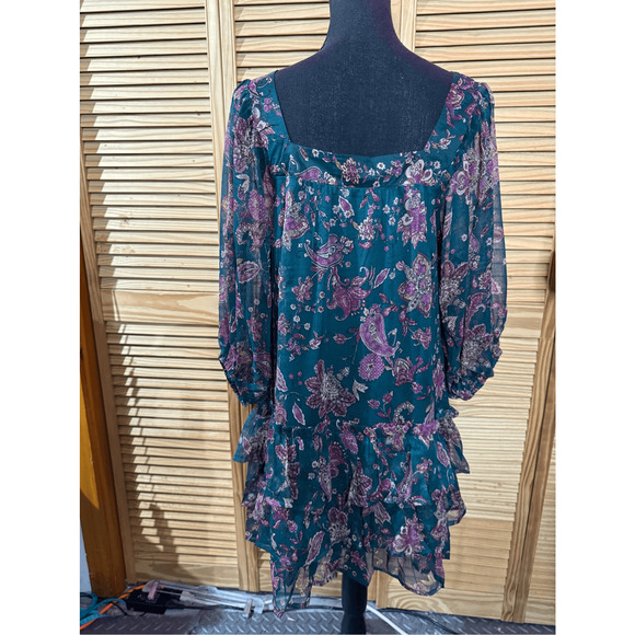 BAND OF THE FREE MANDY MINI DRESS IN PINE BERRY SQUARE NECK S-NEW - Picture 10 of 10